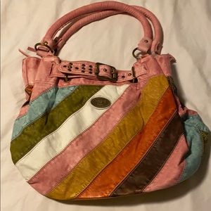 Multicolor striped purse NEVER USED
